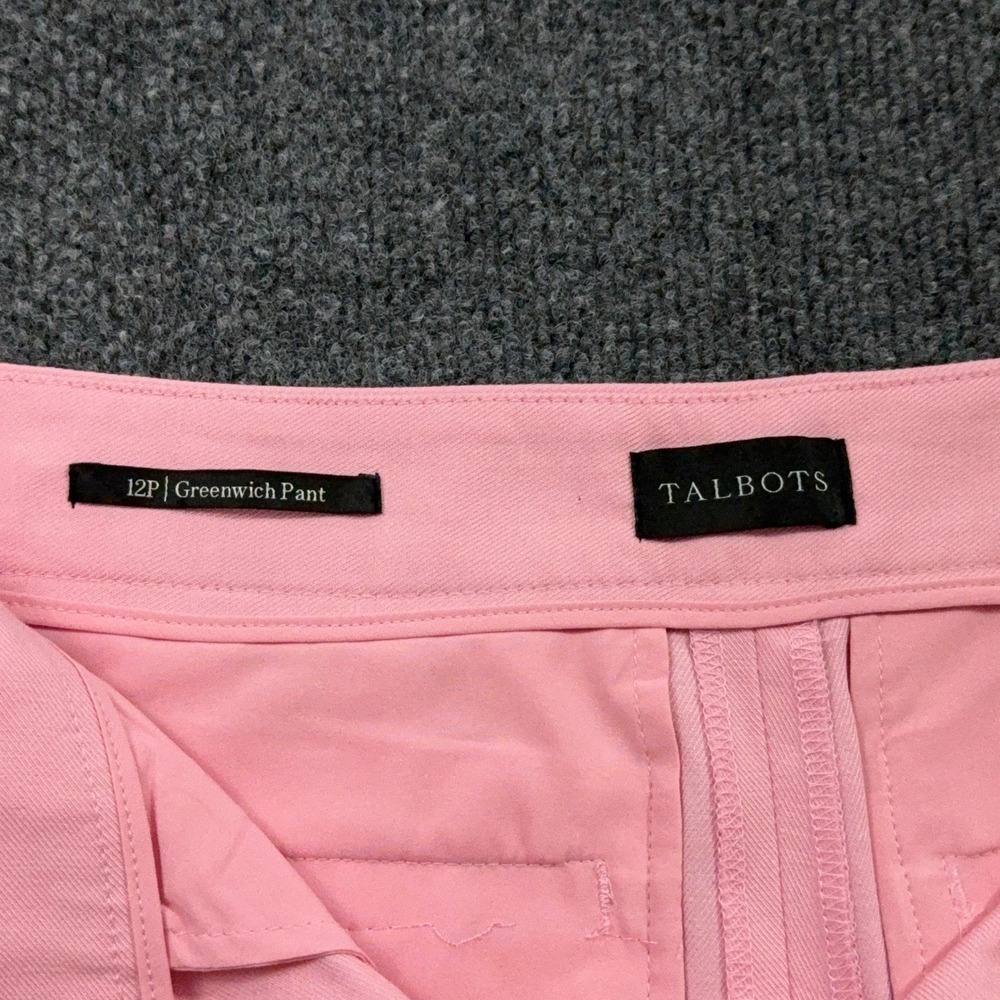 Talbots Greenwich Pant 12P Pink Wide Leg Linen Blend High Rise Cropped Coastal - Picture 4 of 12